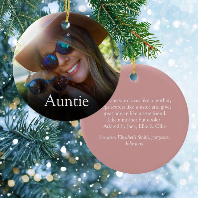 Décoration En Céramique World's Best Ever Aunt, Auntie Definition Photo (World's Best Ever Aunt Auntie Definition Photo Ceramic Ornament)