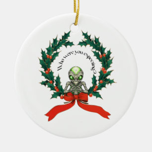 Décoration En Céramique Wreath Alien de Noël