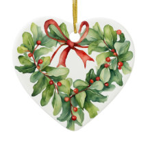 Wreath Holly En Forme De Coeur Pour L'Enseignant