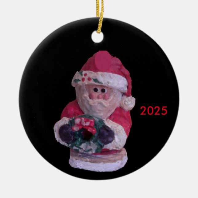 DÉCORATION EN CÉRAMIQUE WREATH PÈRE NOËL 2018 COLLECTOR NOËL (Devant)