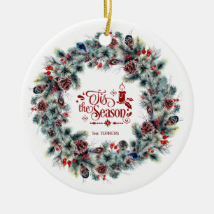 Décoration En Céramique Wreath 'Tis Season Monogramme