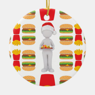 Décoration En Céramique xmas burger santa claus