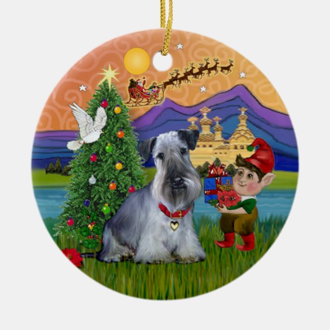 Décoration En Céramique Xmas Fantasy - Terrier Tchèque (Devant)