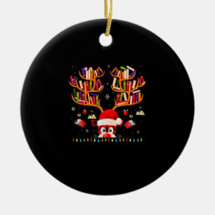 Décoration En Céramique Xmas Light Book Lover Librairie Livres Rein