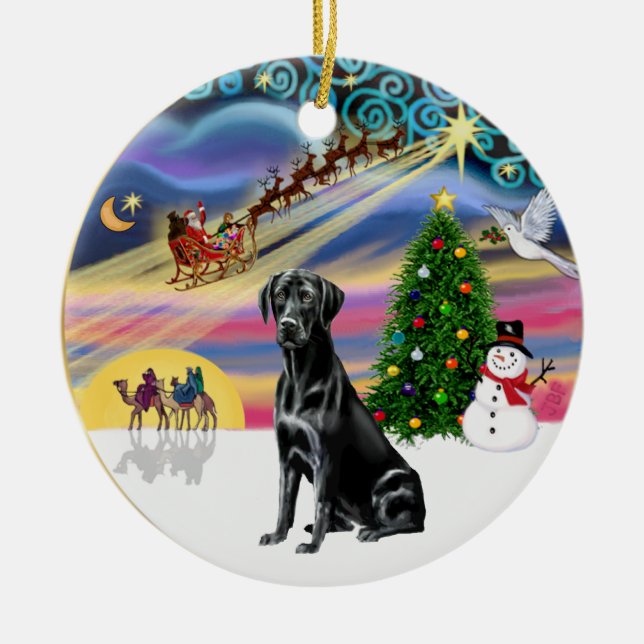 Décoration En Céramique Xmas Magic - Black Lab (Devant)