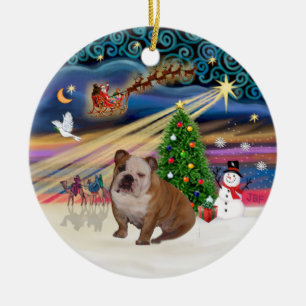 Décoration En Céramique Xmas Magic - Bouledogue Anglais 1 (marron-crème)