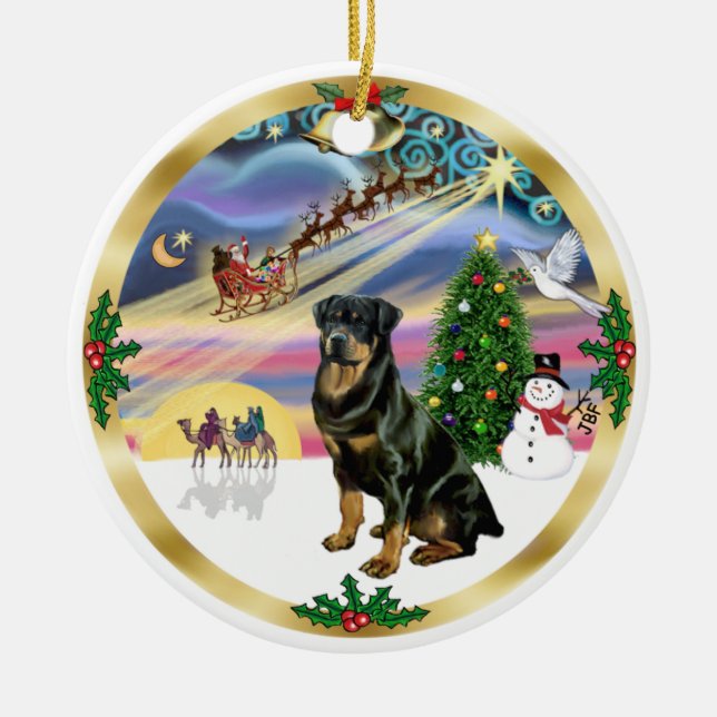 Décoration En Céramique Xmas Magic - Rottweiler 3 (Devant)