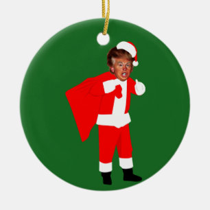 Décoration En Céramique xmas père Noël donald trump