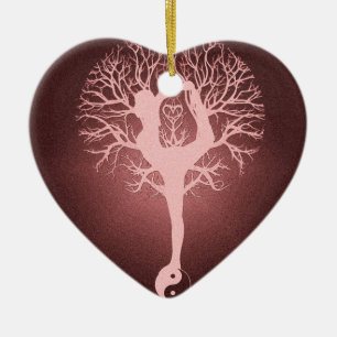 Décoration En Céramique Yang de Yin, arbre de la vie, yoga, harmonie