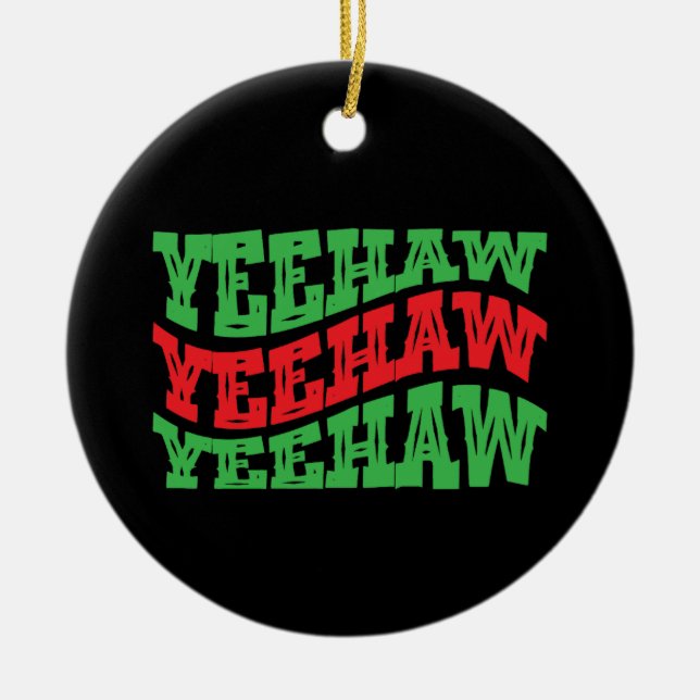 Décoration En Céramique Yeehaw Cowgirl Western Vintage Cowboy Hommes Femme (Devant)