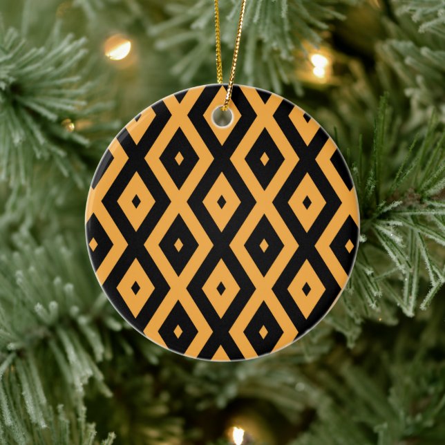 Décoration En Céramique Yellow and black diamond pattern (Arbre)