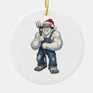 Décoration En Céramique Yeti Abominable Bonhomme de Neige Agriculteur Drôl