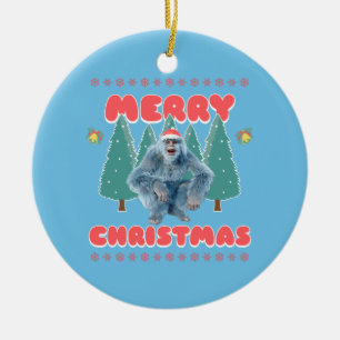 Décoration En Céramique Yeti Drôle - Joyeux Noël