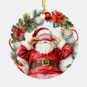 Décoration En Céramique Yoga Noël Père Noël