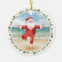 Yoga Noël Père Noël posant Yoga Fête