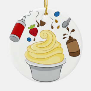 Décoration En Céramique Yogourt glacé avec des écrimages