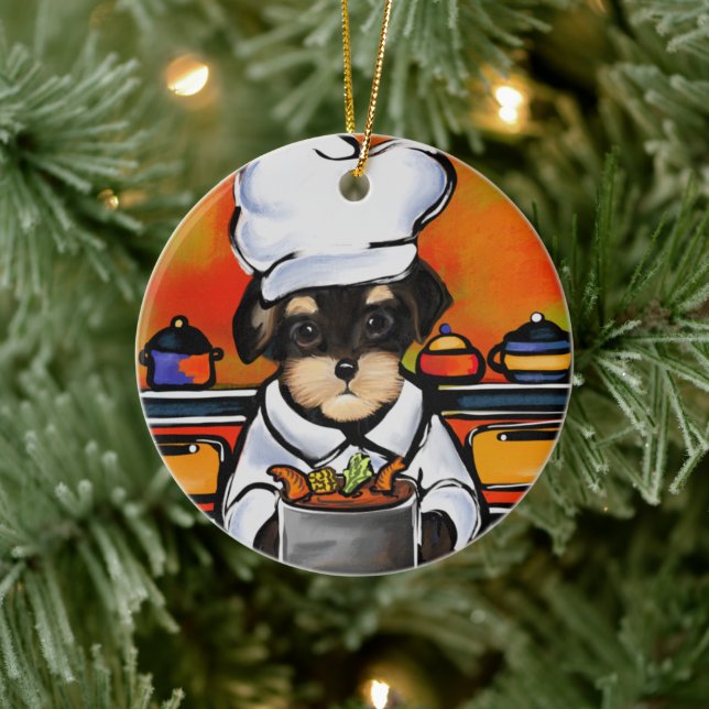 DÉCORATION EN CÉRAMIQUE YORKIE POO    (Arbre)