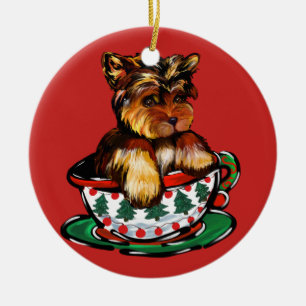Décoration En Céramique Yorkie Poo