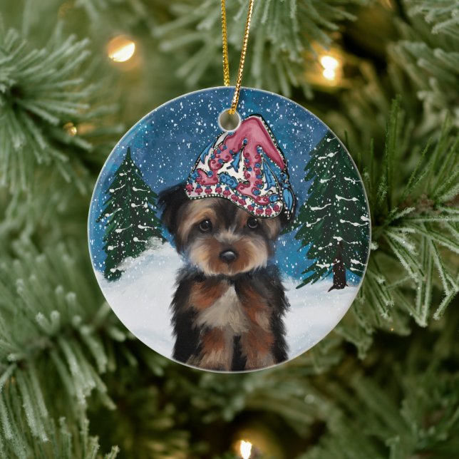 DÉCORATION EN CÉRAMIQUE YORKIE POO (Arbre)