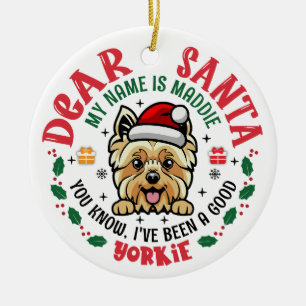 Décoration En Céramique Yorkshire personnalisé Terrier Dog sapin de Noël