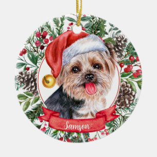 Décoration En Céramique Yorkshire Terrier Dog Custom Christmas Ornament