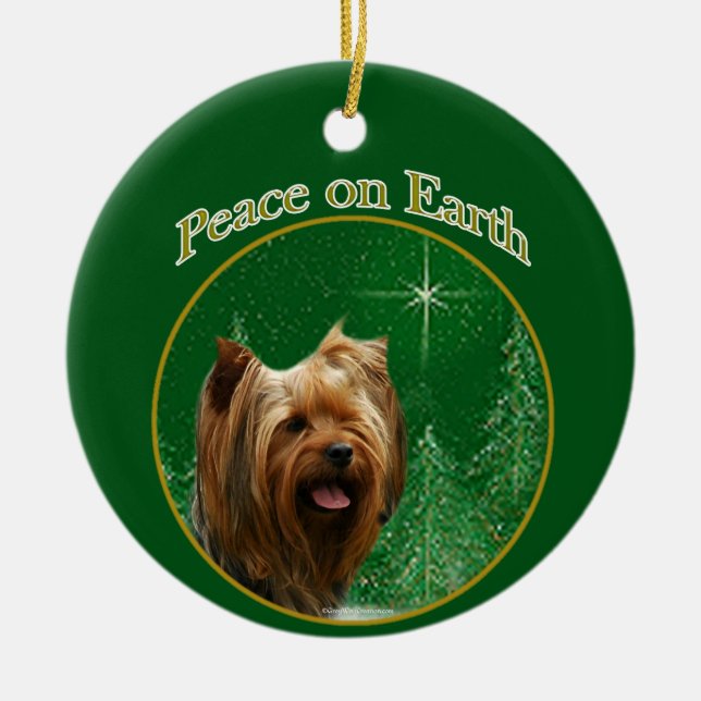 Décoration En Céramique Yorkshire Terrier Paix (Devant)