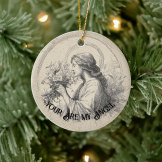 Décoration En Céramique You Are My Angel Vintage Christmas Personalized 