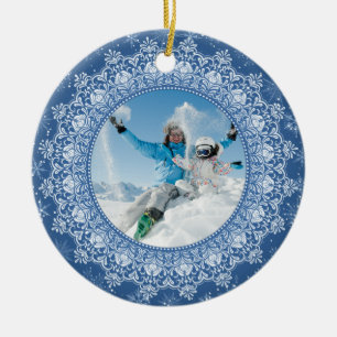 Décoration En Céramique YOUR photo in Elegant Frame custom ornaments