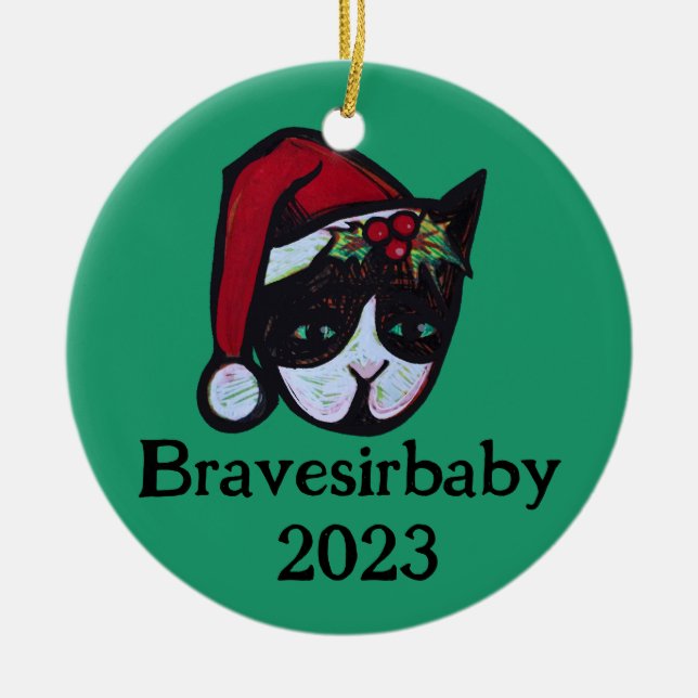 Décoration En Céramique Yule Kitty Chat (Devant)