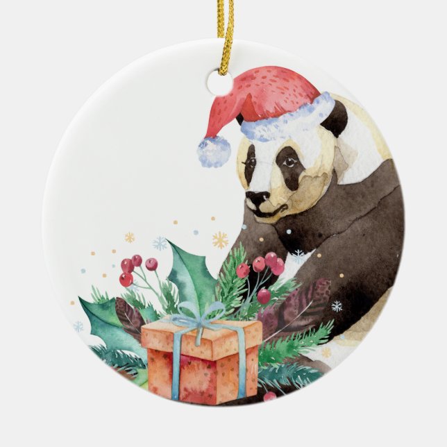 Décoration En Céramique Zhen Zhen le panda Noël (Devant)
