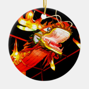 Décoration En Céramique Zhulong dragon de feu