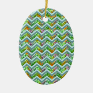 Décoration En Céramique Zigzag en verre souillé