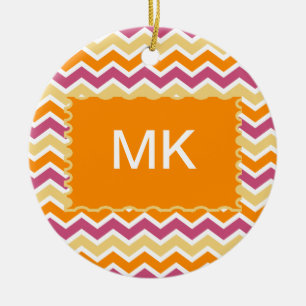 Décoration En Céramique Zigzag tribal vibrant