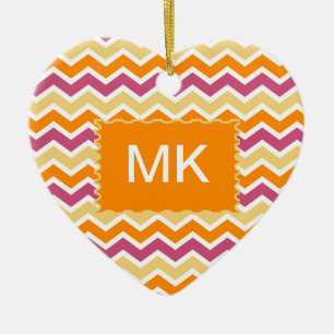 Décoration En Céramique Zigzag tribal vibrant