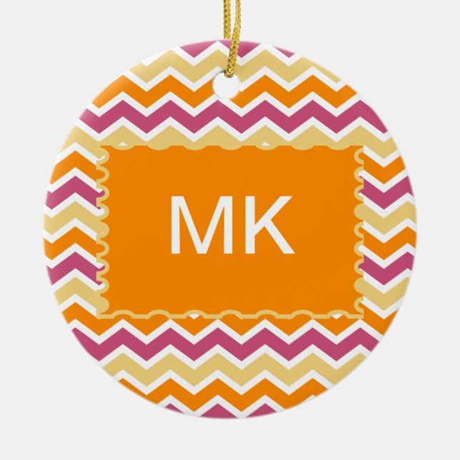 Décoration En Céramique ZigZag tribale dynamique (Devant)