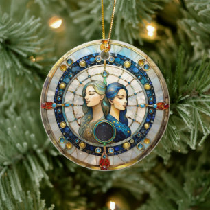 Décoration En Céramique Zodiac - Gemini Les Jumeaux