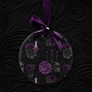 Décoration En Céramique Zodiac Magie   Plum violet foncé Roses de crâne go