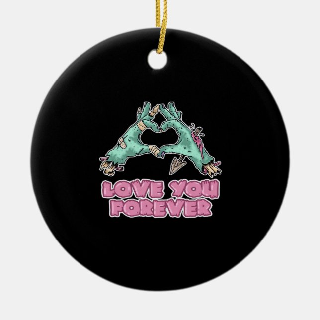 Décoration En Céramique Zombie Classic - Squelette Coeur Et Mains (Devant)