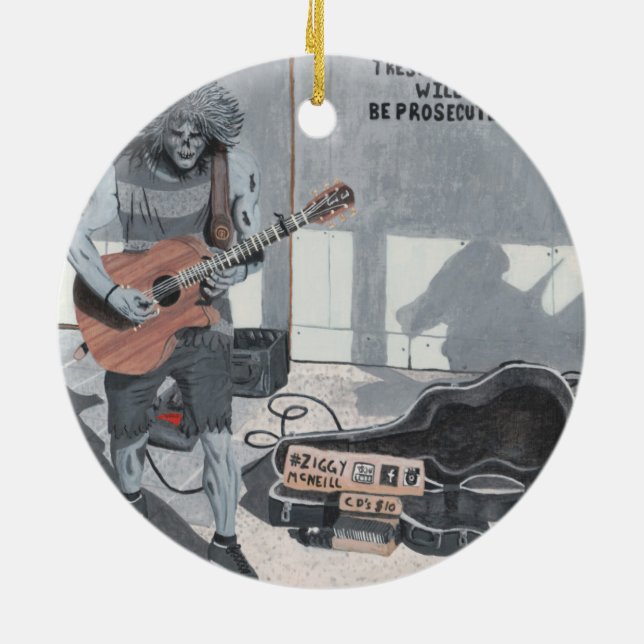 Décoration En Céramique Zombie Guitar Rock Musicien Imaginaire Art Ornamen (Dos)