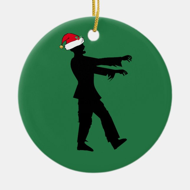Décoration En Céramique Zombie Père Noël drôle Noël (Devant)