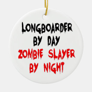 Décoration En Céramique Zombie Slayer Longboarder