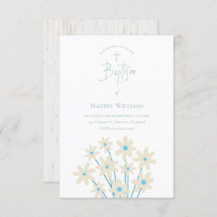 décoration fleurie rustique   Invitation au baptêm