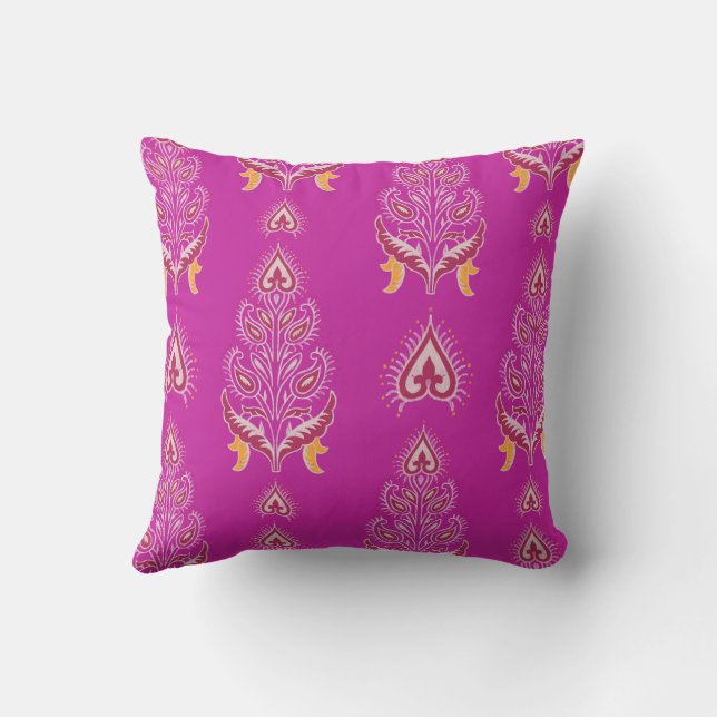 décoration indienne mandala rose coussin (Verso)
