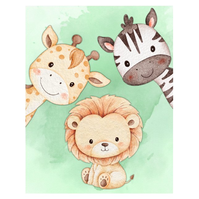 Décoration murale d'animaux de safari pour la nurs (Nursery Safari Animals wall art)