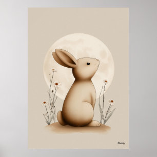 Décoration murale de crèche lapin scandinave neutr