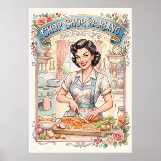 Décoration murale de cuisine Retro Baker, femme au