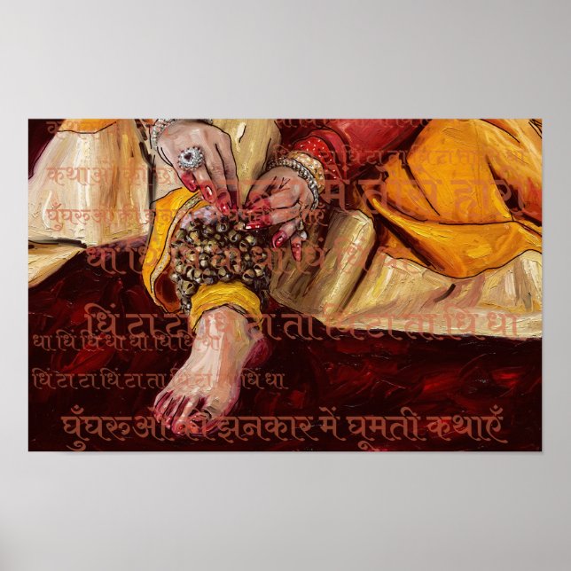 Décoration murale de danse Kathak Art culturel ind (Devant)