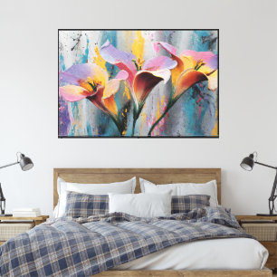 Décoration murale de fleurs abstraites – Toile flo