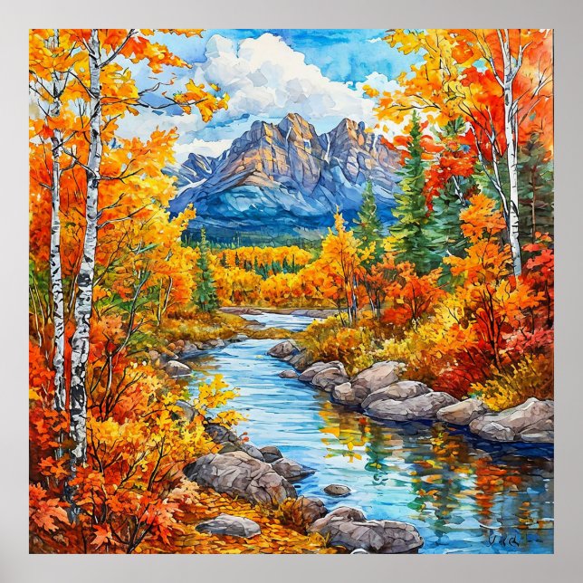 Décoration murale de forêt automnale, cadeau pour  (Devant)