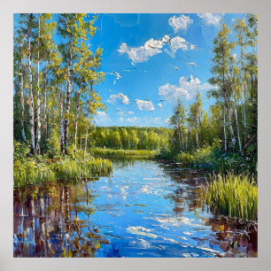 🌲 Décoration murale de forêt estivale Cadeau de d